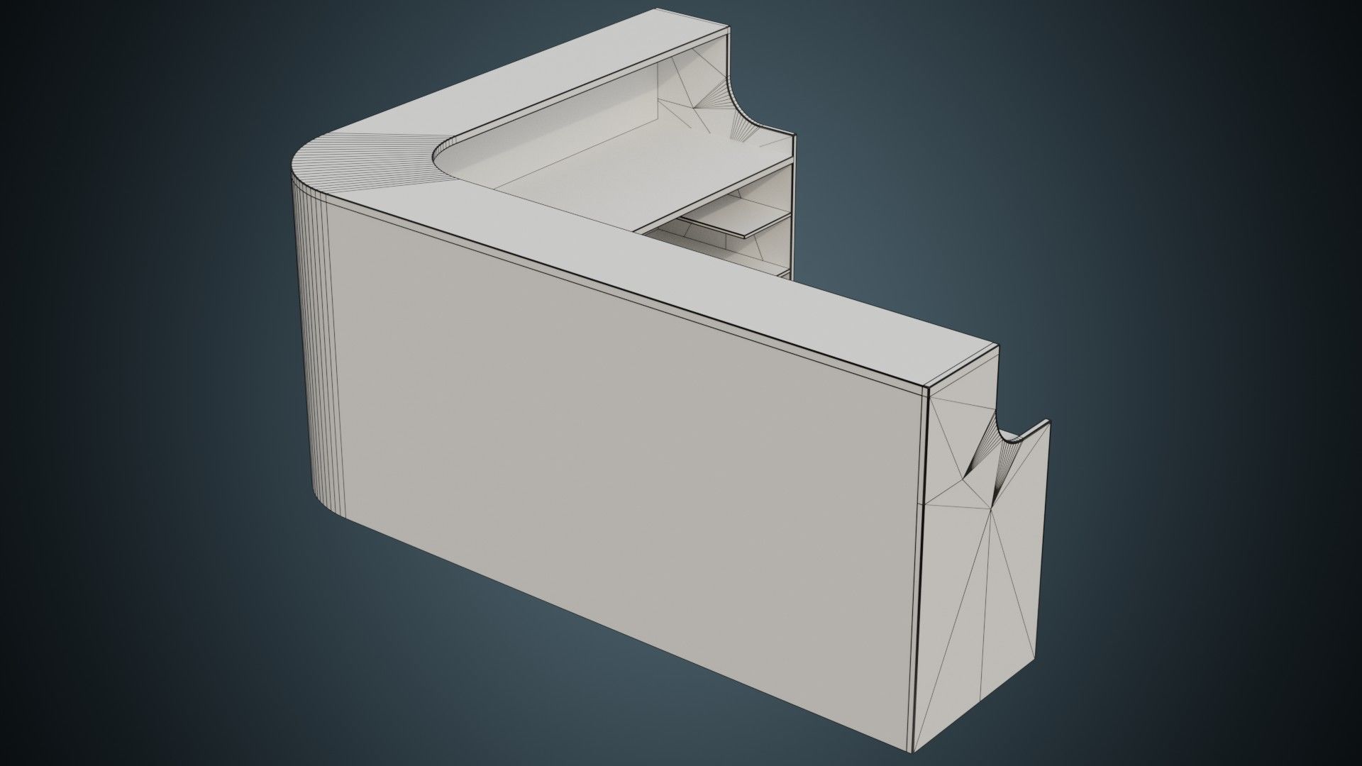 Reception Desk 1A Low-poly 3D model_8