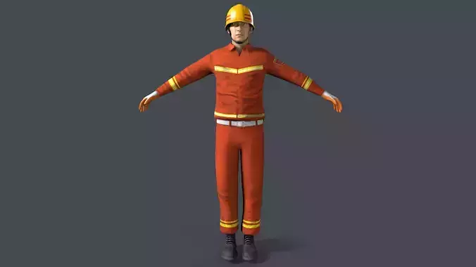 firemen Low-poly 3D model