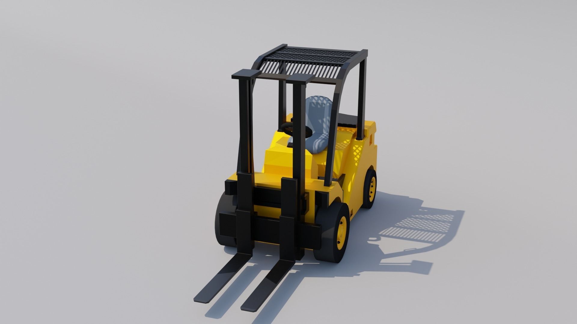 Forklift Low-poly 3D model_2