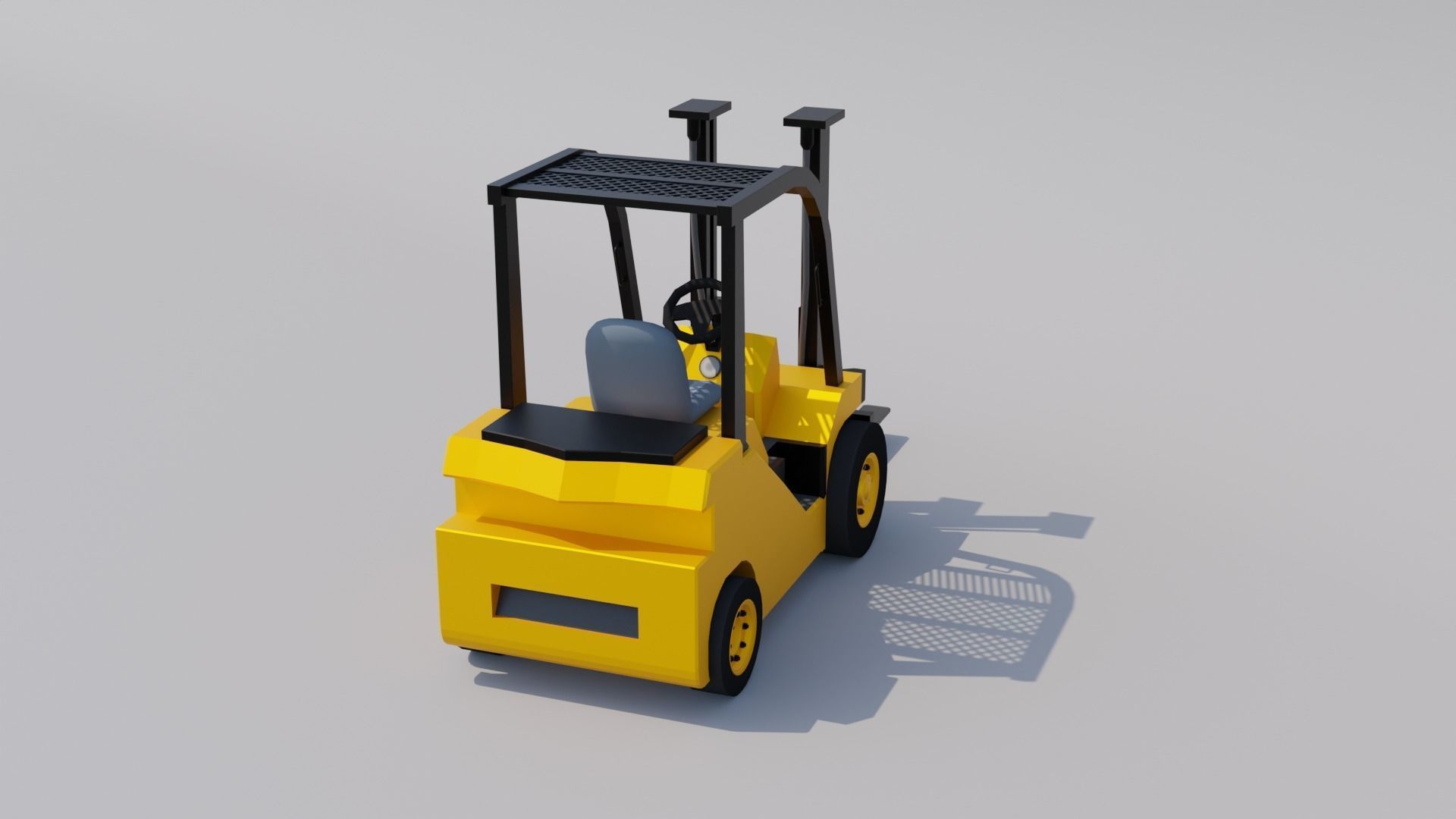 Forklift Low-poly 3D model_6