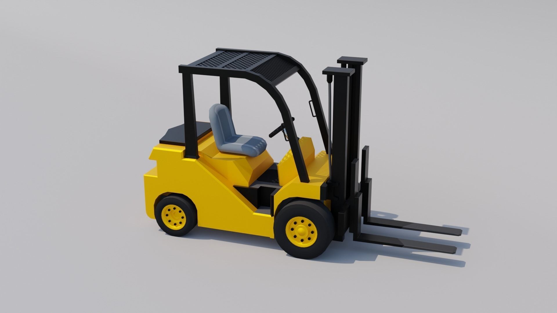 Forklift Low-poly 3D model_4