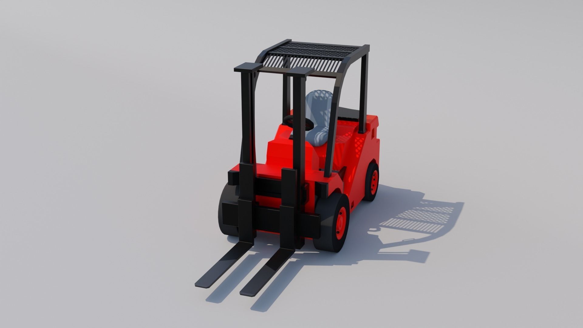 Forklift Low-poly 3D model_10