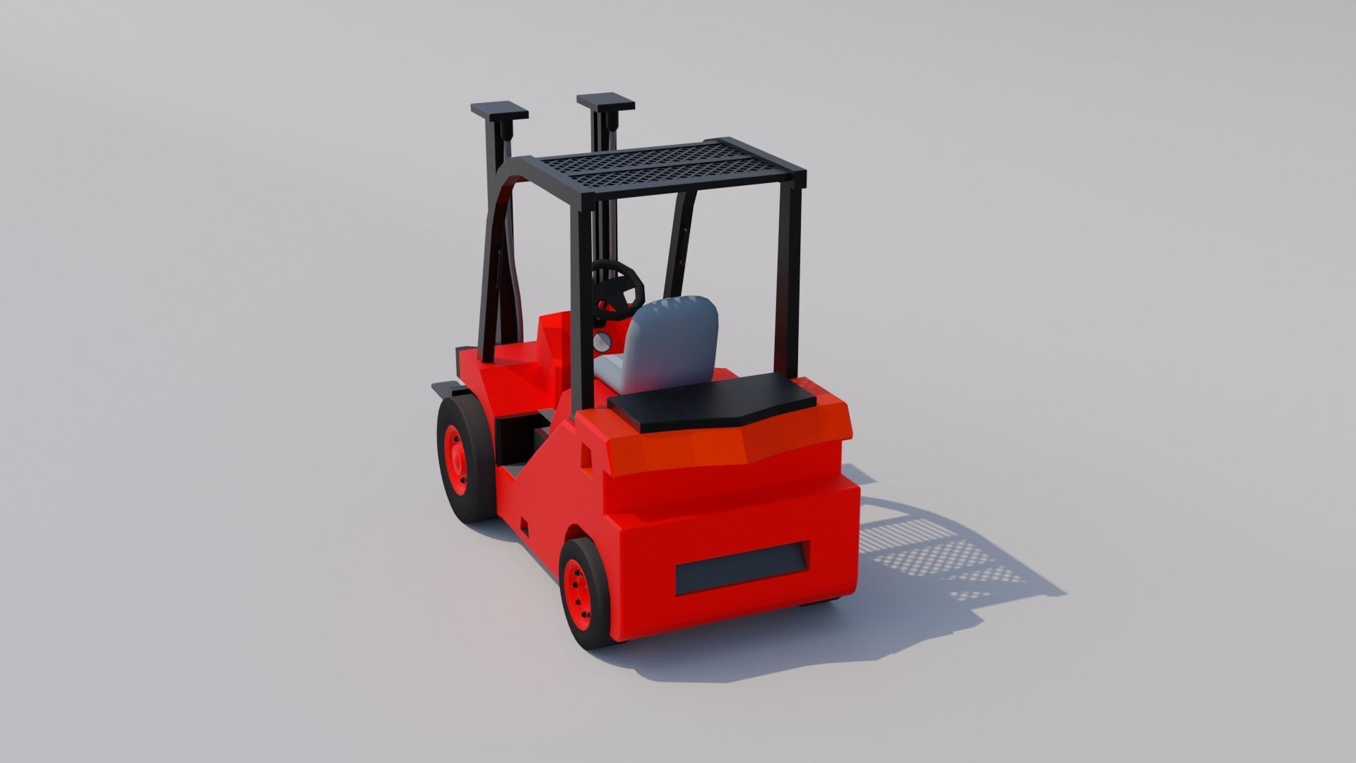 Forklift Low-poly 3D model_7