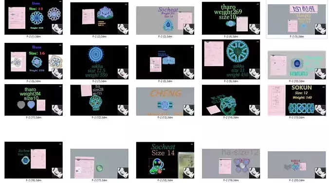 20 models rihone drawing 3 d ring rings necklace earring rihone