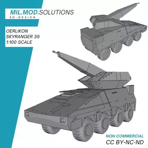 Oerlikon Skyranger 35 Mobile Air Defence System MADS 3D print model
