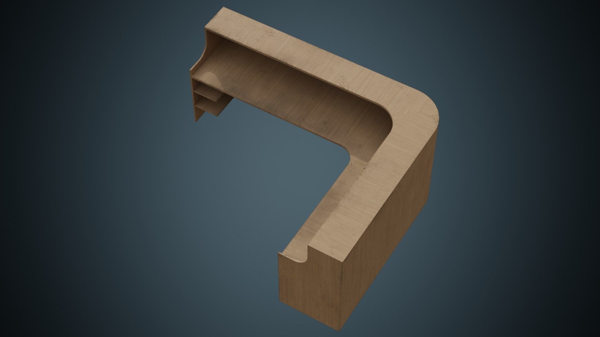 Reception Desk 1B Low-poly 3D model_5