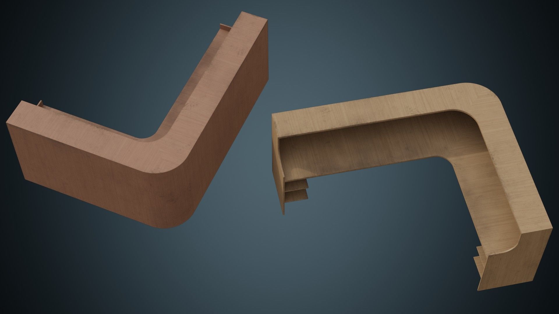 Reception Desk 1B Low-poly 3D model_1