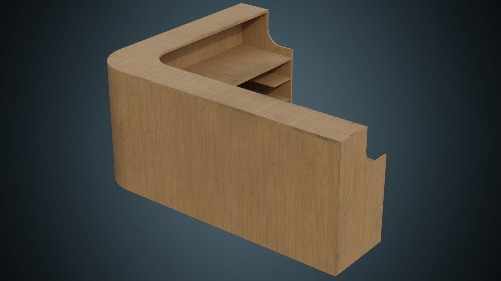 Reception Desk 1B Low-poly 3D model_3