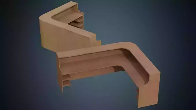 Reception Desk 1B Low-poly 3D model