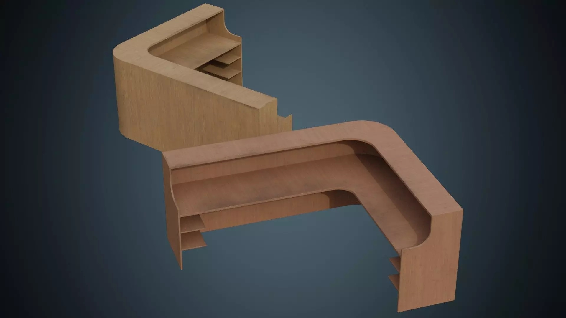 Reception Desk 1B Low-poly 3D model_0