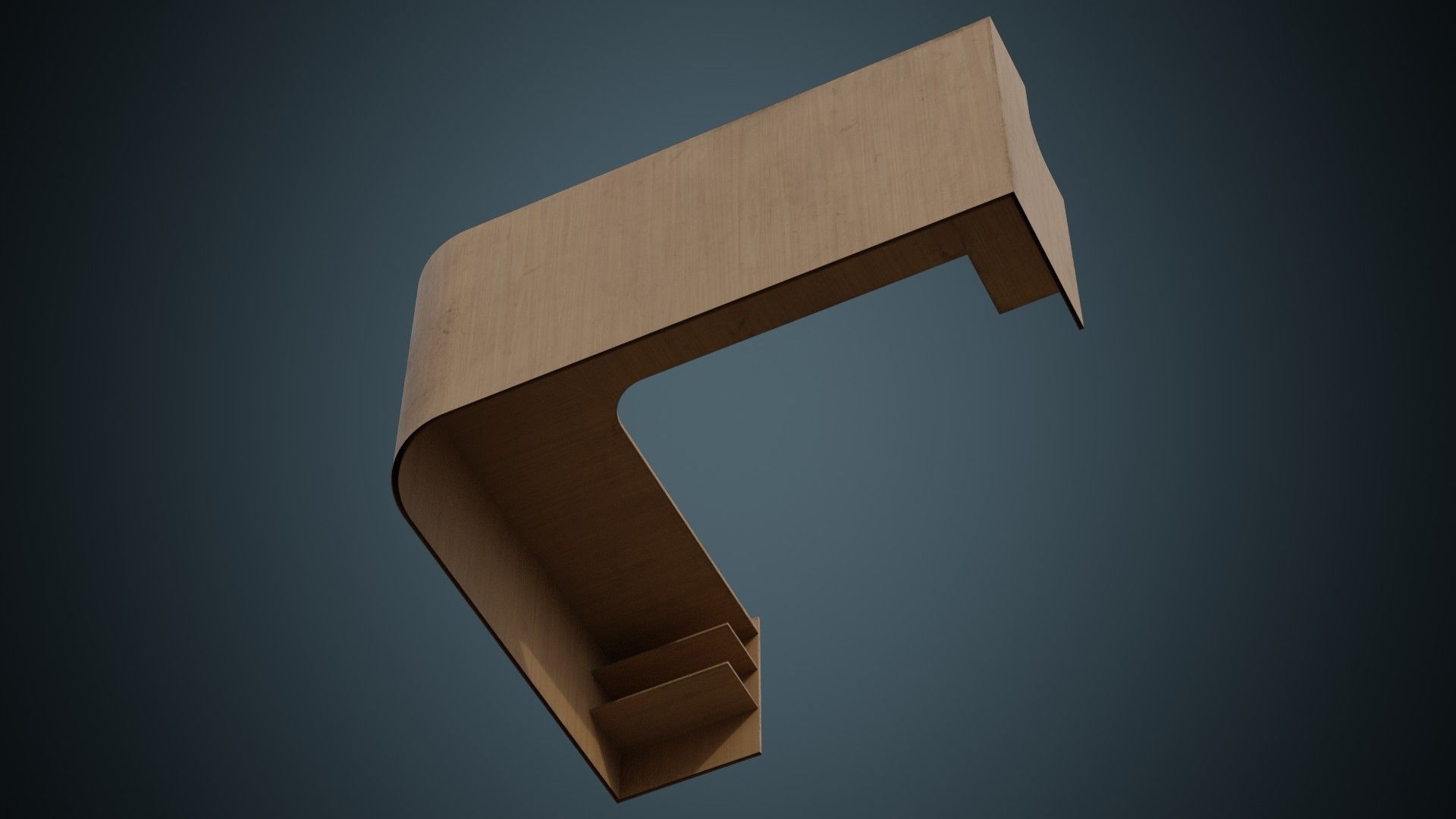Reception Desk 1B Low-poly 3D model_7