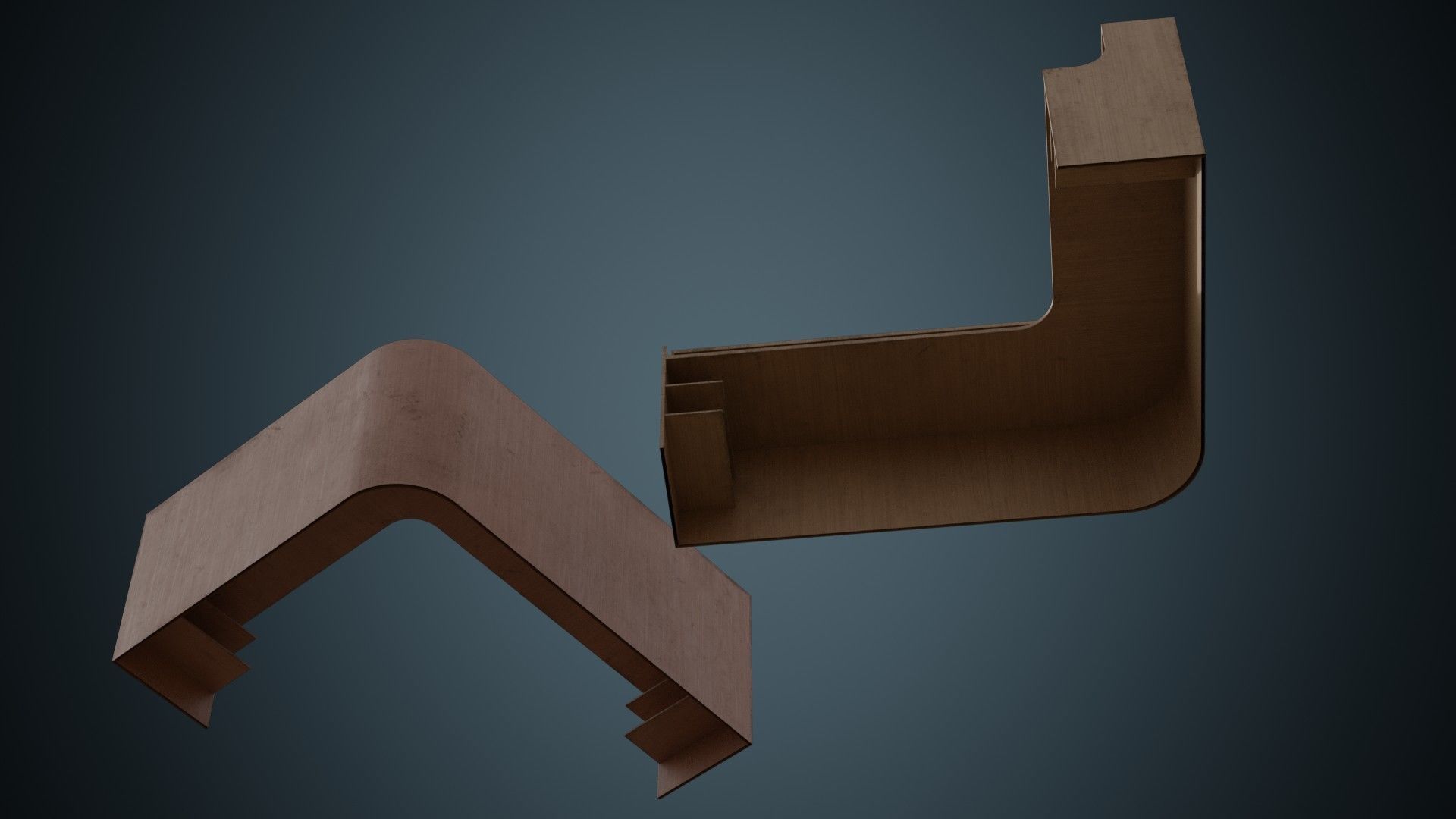 Reception Desk 1B Low-poly 3D model_2