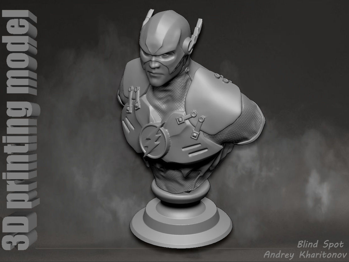 Flash bust2 3D print model_24