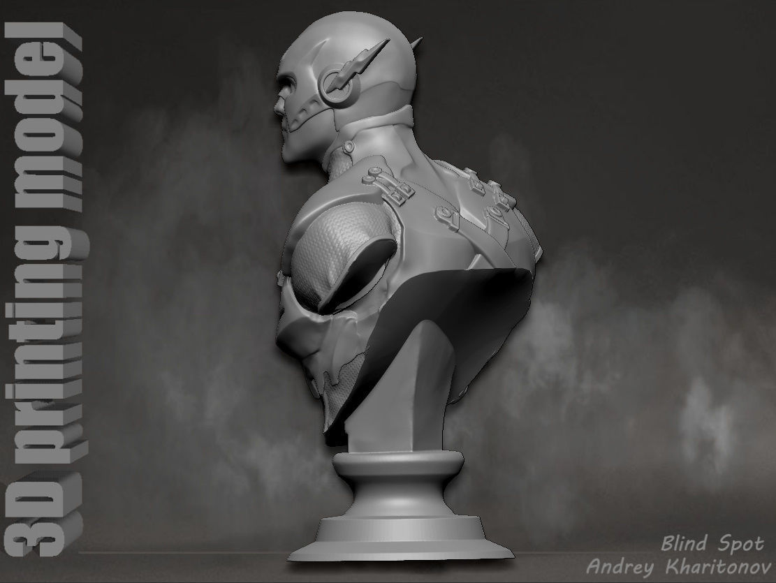Flash bust2 3D print model_5