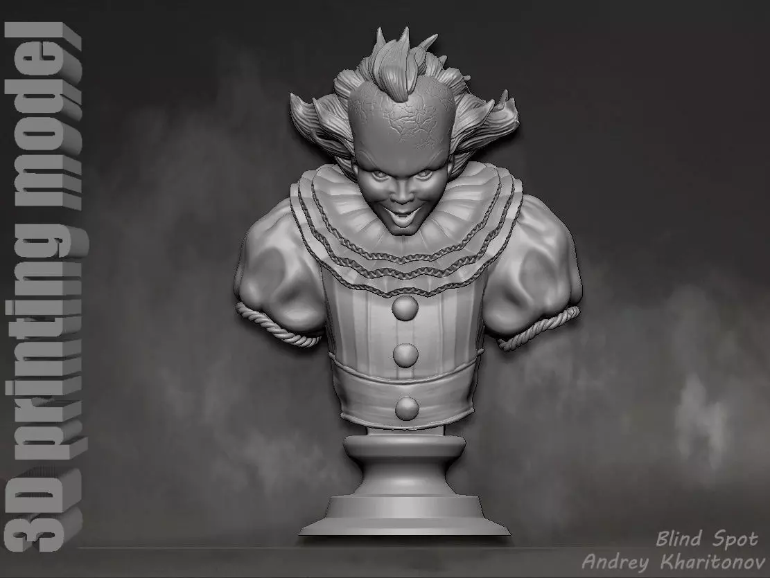 Pennywise bust 3D print model_0