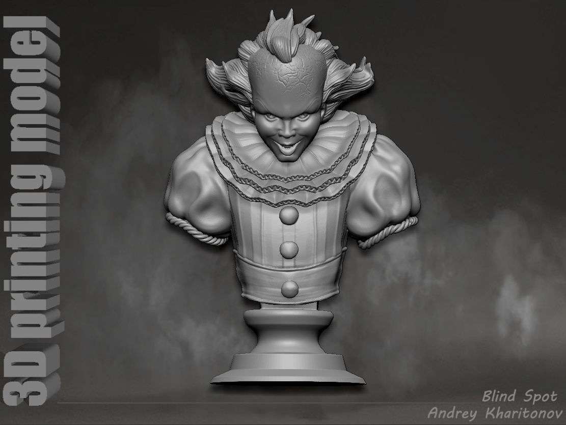 Pennywise bust 3D print model_26