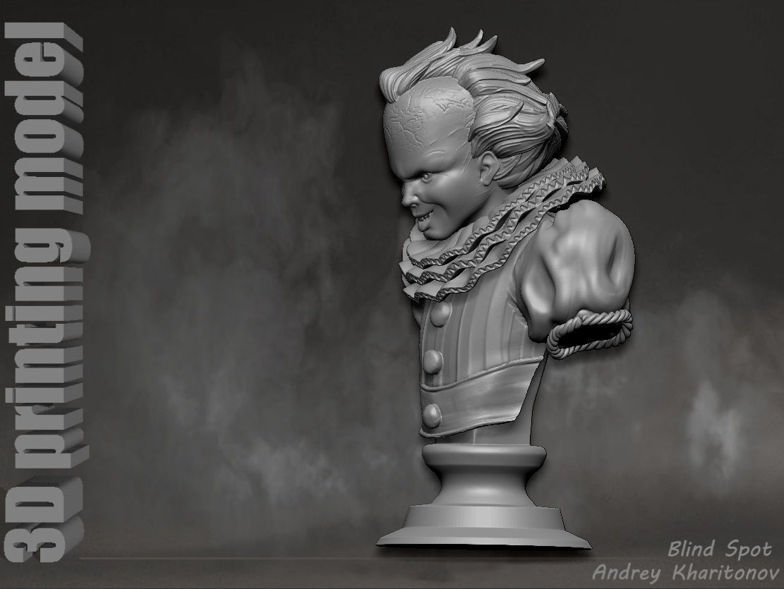 Pennywise bust 3D print model_3