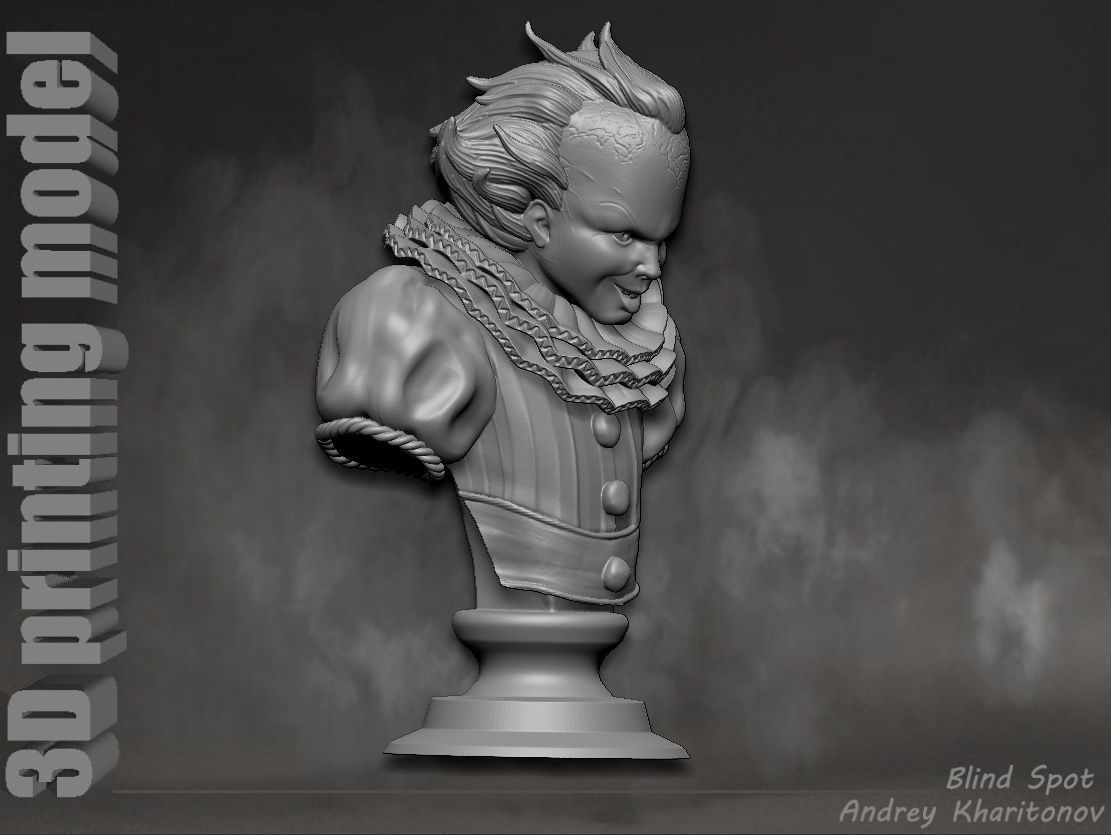 Pennywise bust 3D print model_15