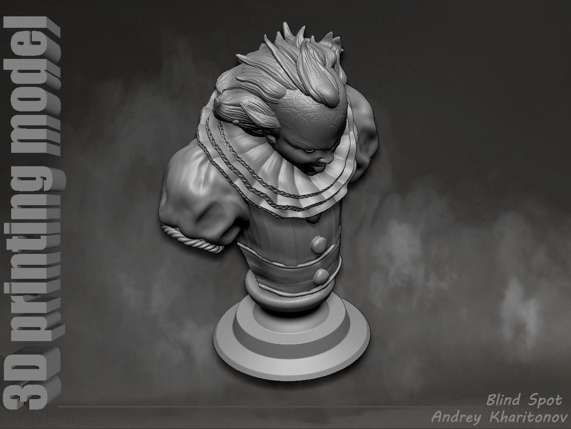 Pennywise bust 3D print model_23