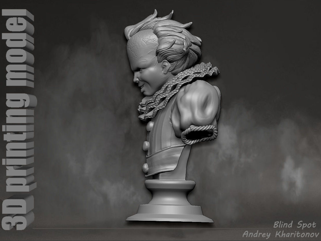 Pennywise bust 3D print model_4