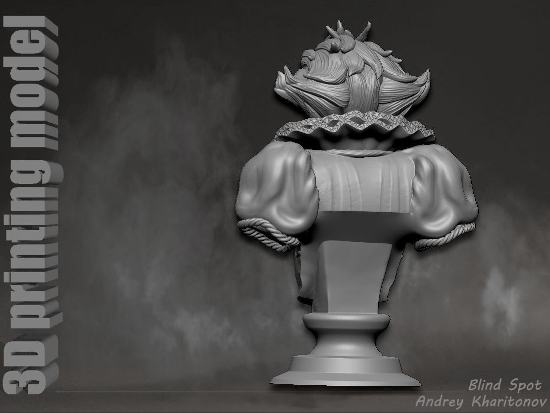 Pennywise bust 3D print model_8
