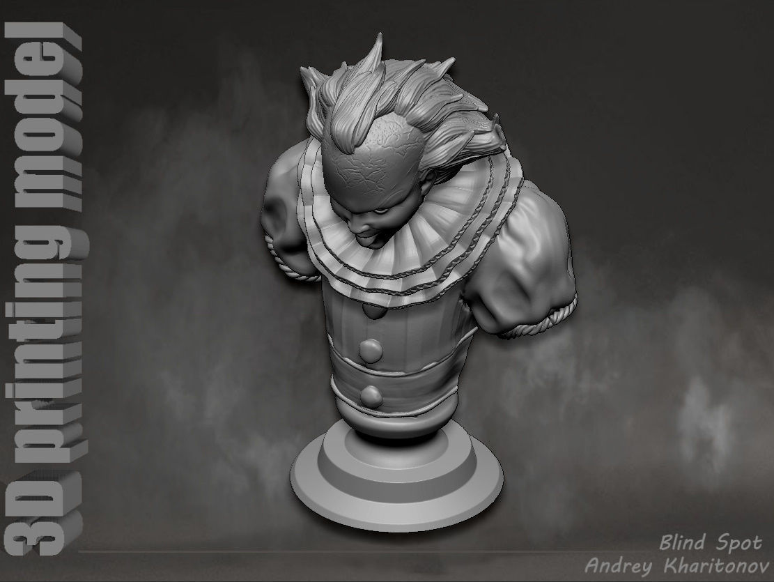 Pennywise bust 3D print model_20