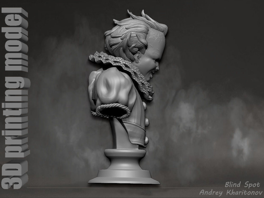 Pennywise bust 3D print model_13