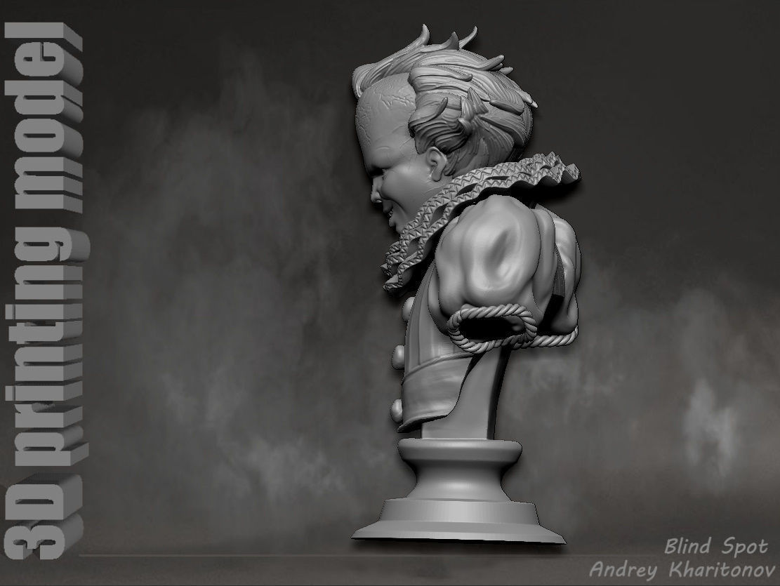 Pennywise bust 3D print model_5