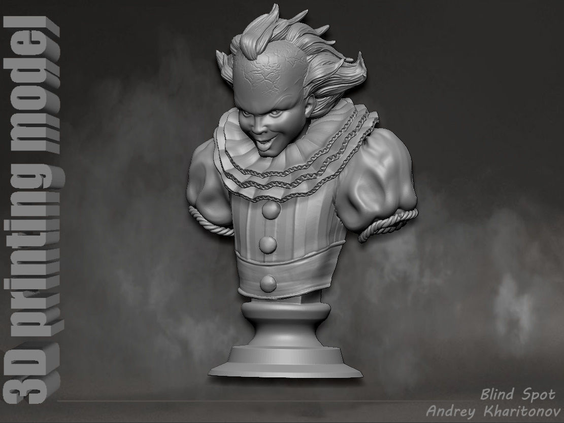 Pennywise bust 3D print model_19