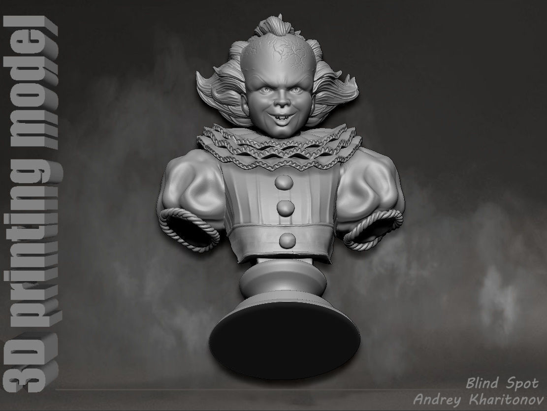 Pennywise bust 3D print model_25