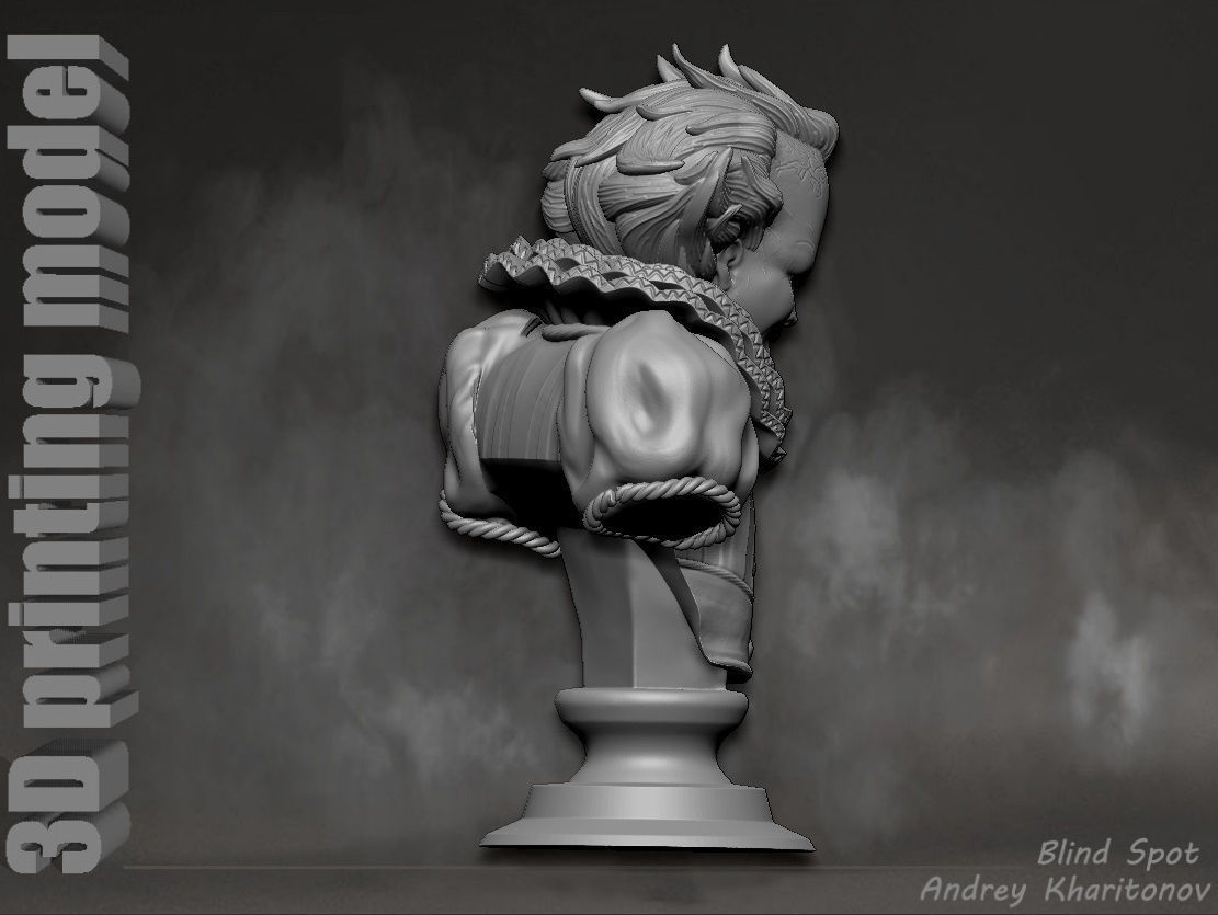 Pennywise bust 3D print model_12