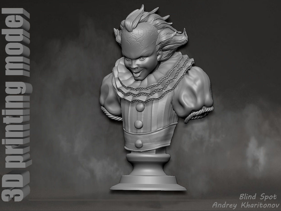 Pennywise bust 3D print model_27