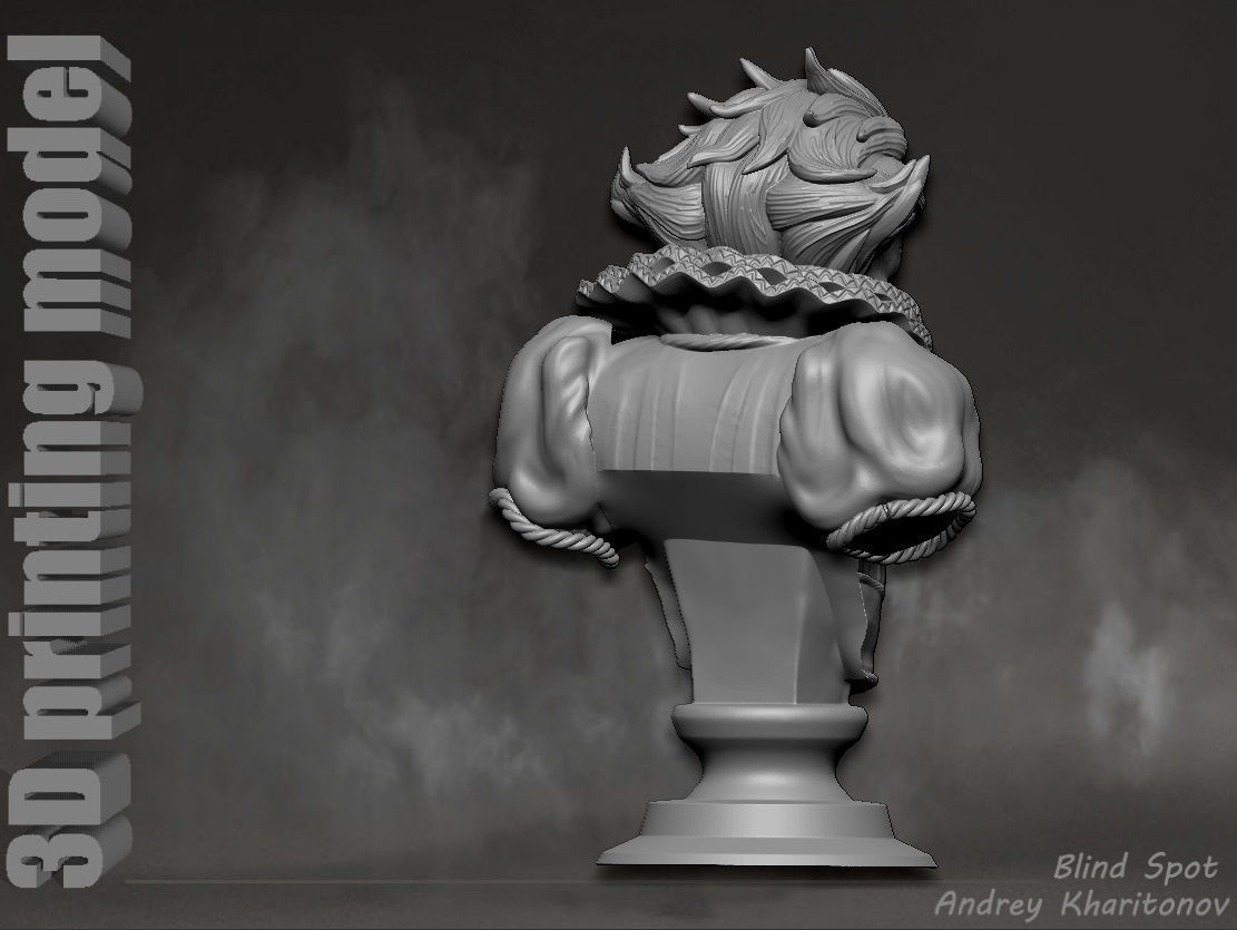 Pennywise bust 3D print model_10