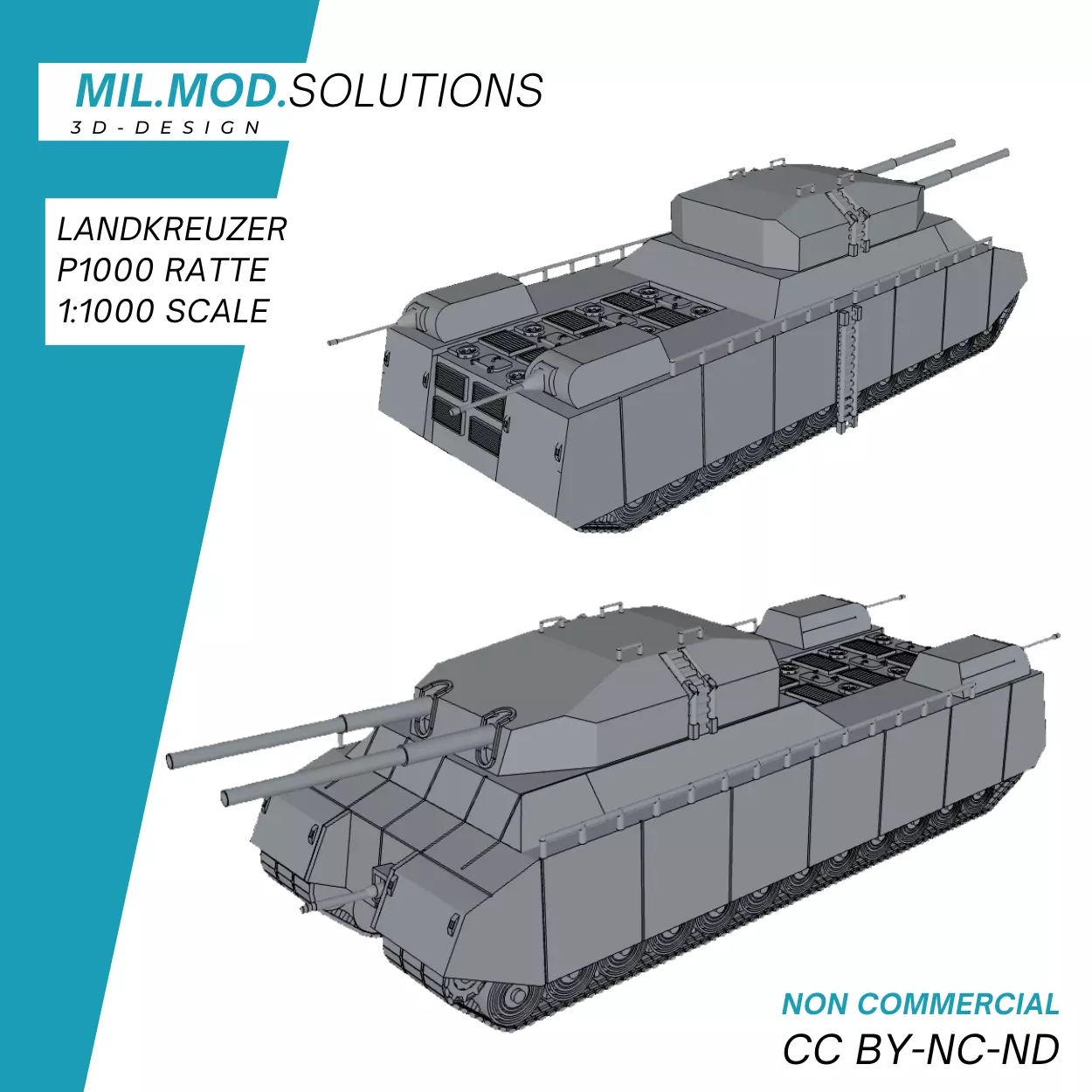 Landkreuzer P 1000 Ratte 3D print model_0