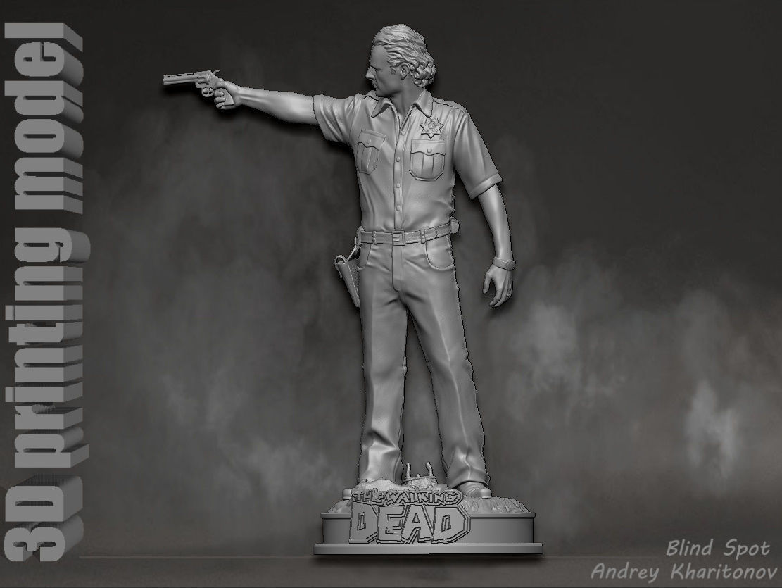 Rick Grimes the walking dead 3D print model_1