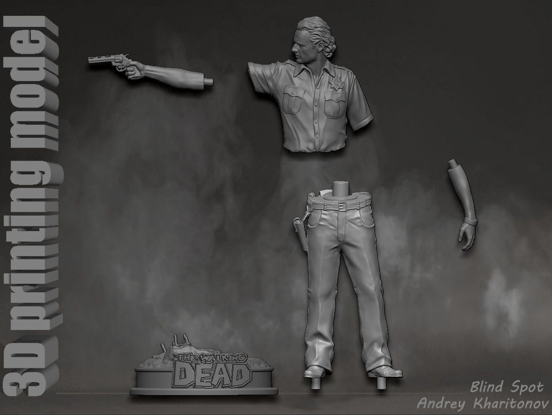 Rick Grimes the walking dead 3D print model_27
