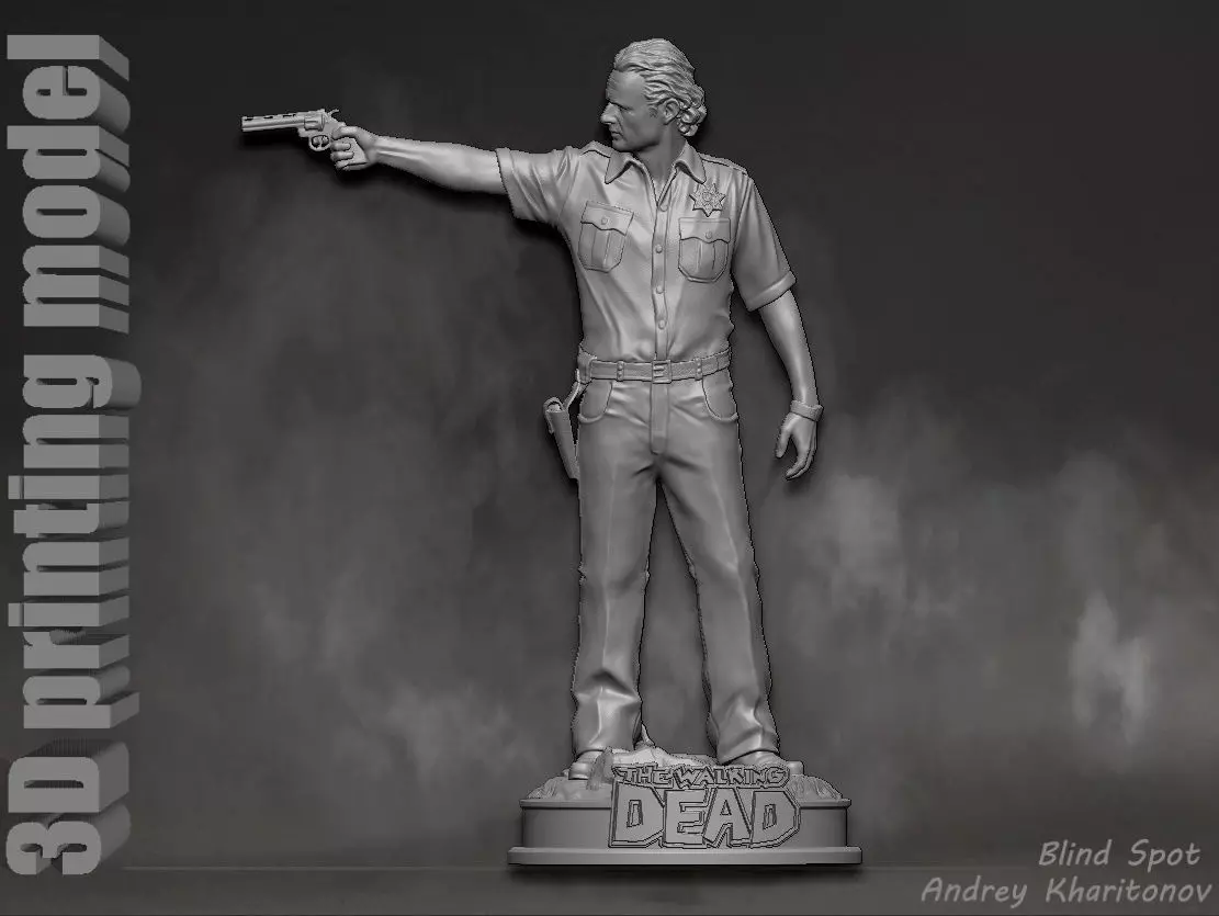 Rick Grimes the walking dead 3D print model_0