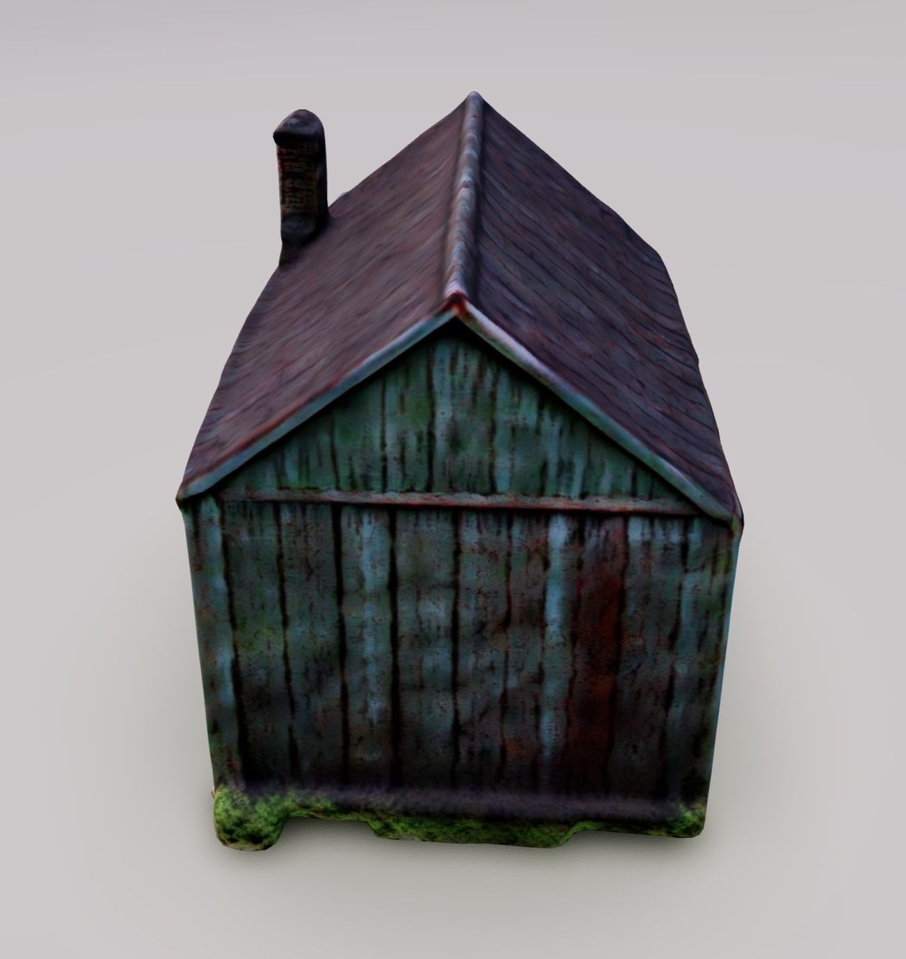 Zombie shed old rusty pixely rounded 3d model obj fbx etc Low-poly 3D model_1