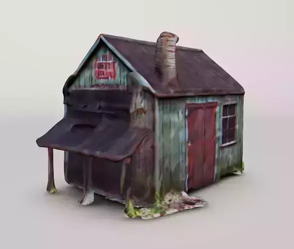 Zombie shed old rusty pixely rounded 3d model obj fbx etc