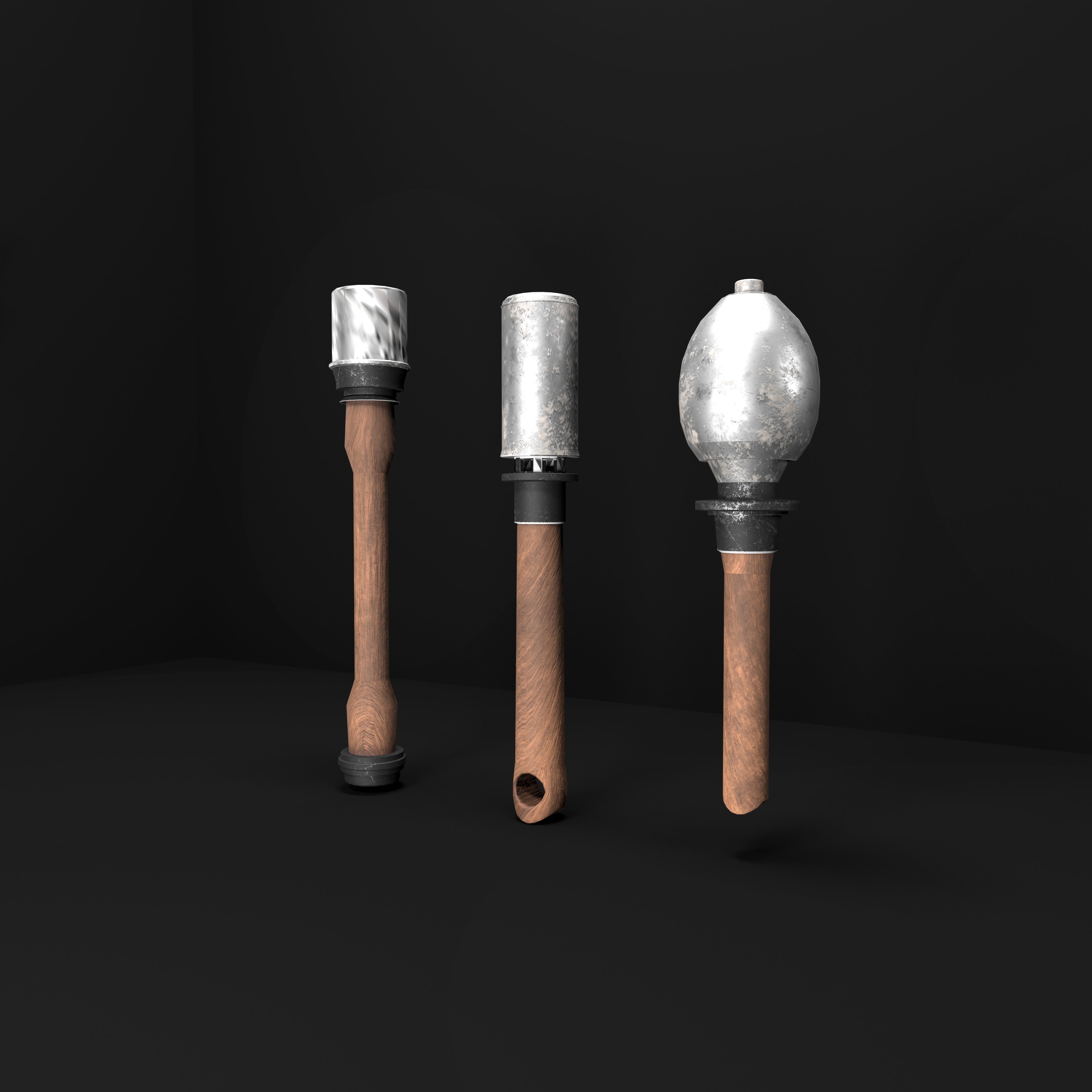 Frag Grenade Low-poly 3D model_1