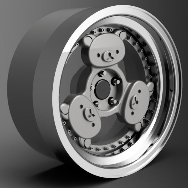 1 24 scale 18 Inch Revolve Wheels Teddygrams With Neova Tires 3D print model_4