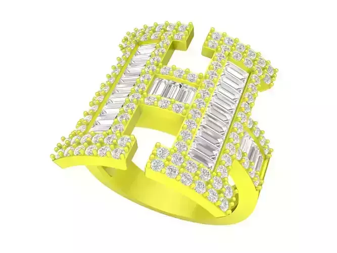 A7774 H Letter Diamond Women Ring
