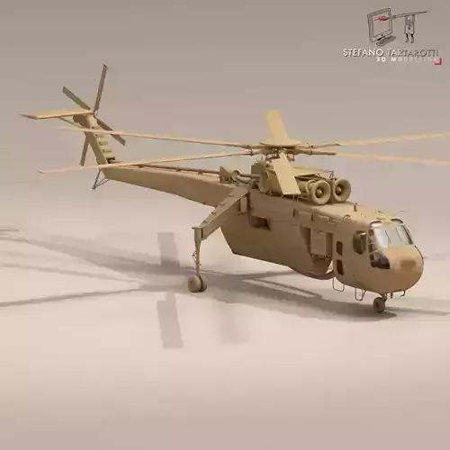 S-64E and S-64F Skycrane 3D model