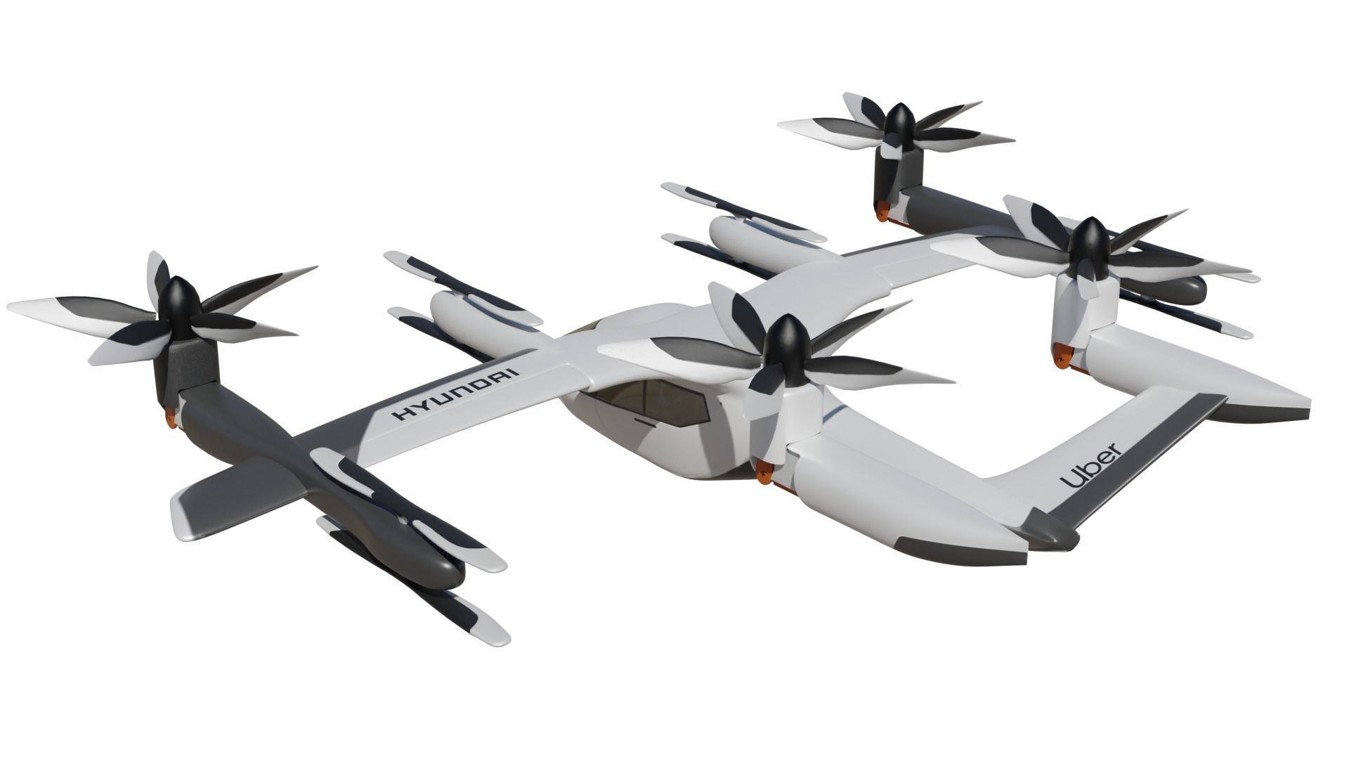 Drone Hyundai Uber 3D model_5