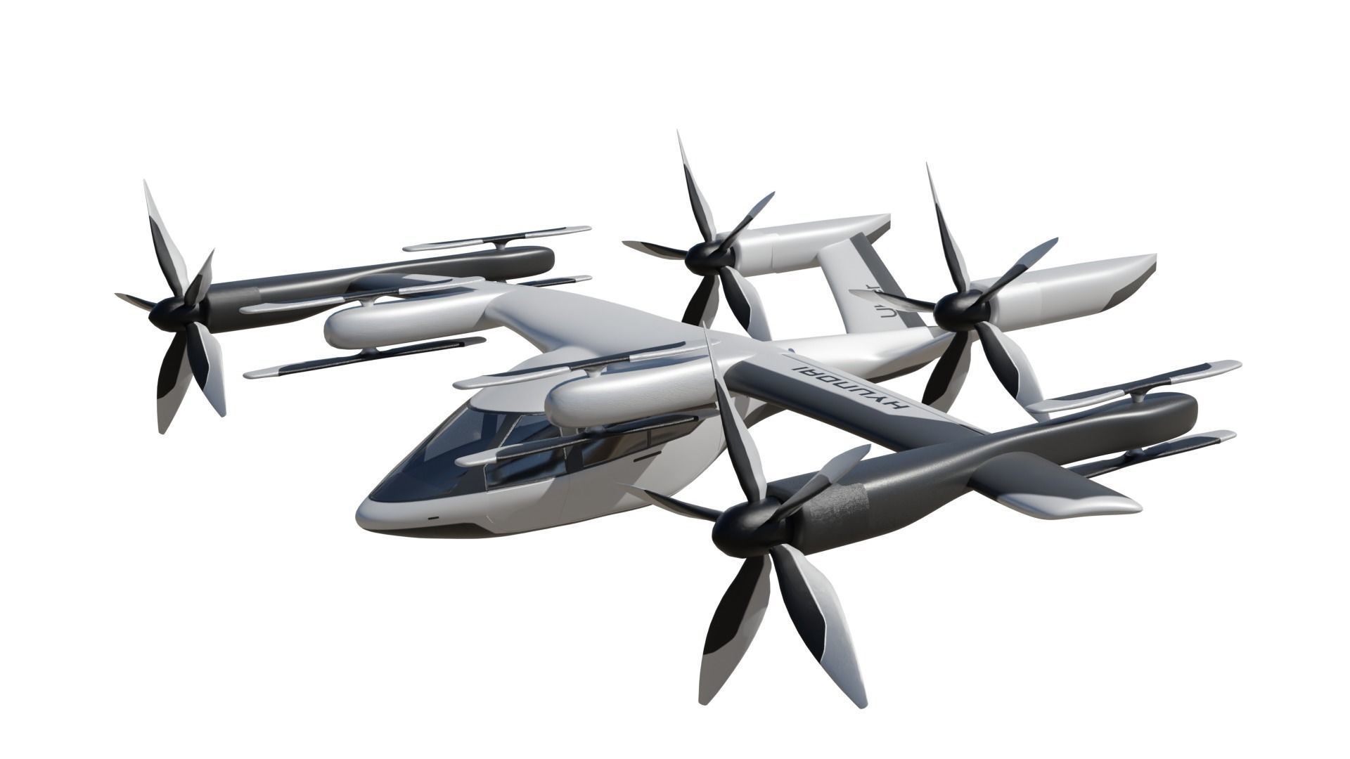Drone Hyundai Uber 3D model_4