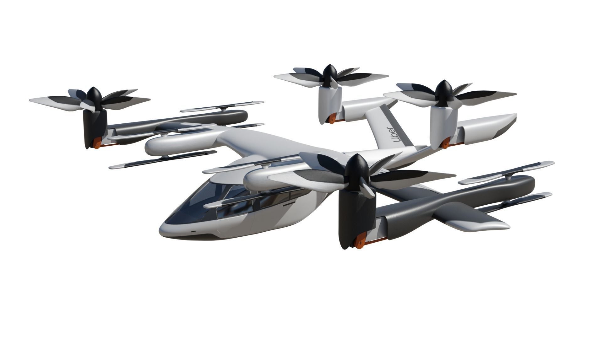 Drone Hyundai Uber 3D model_3