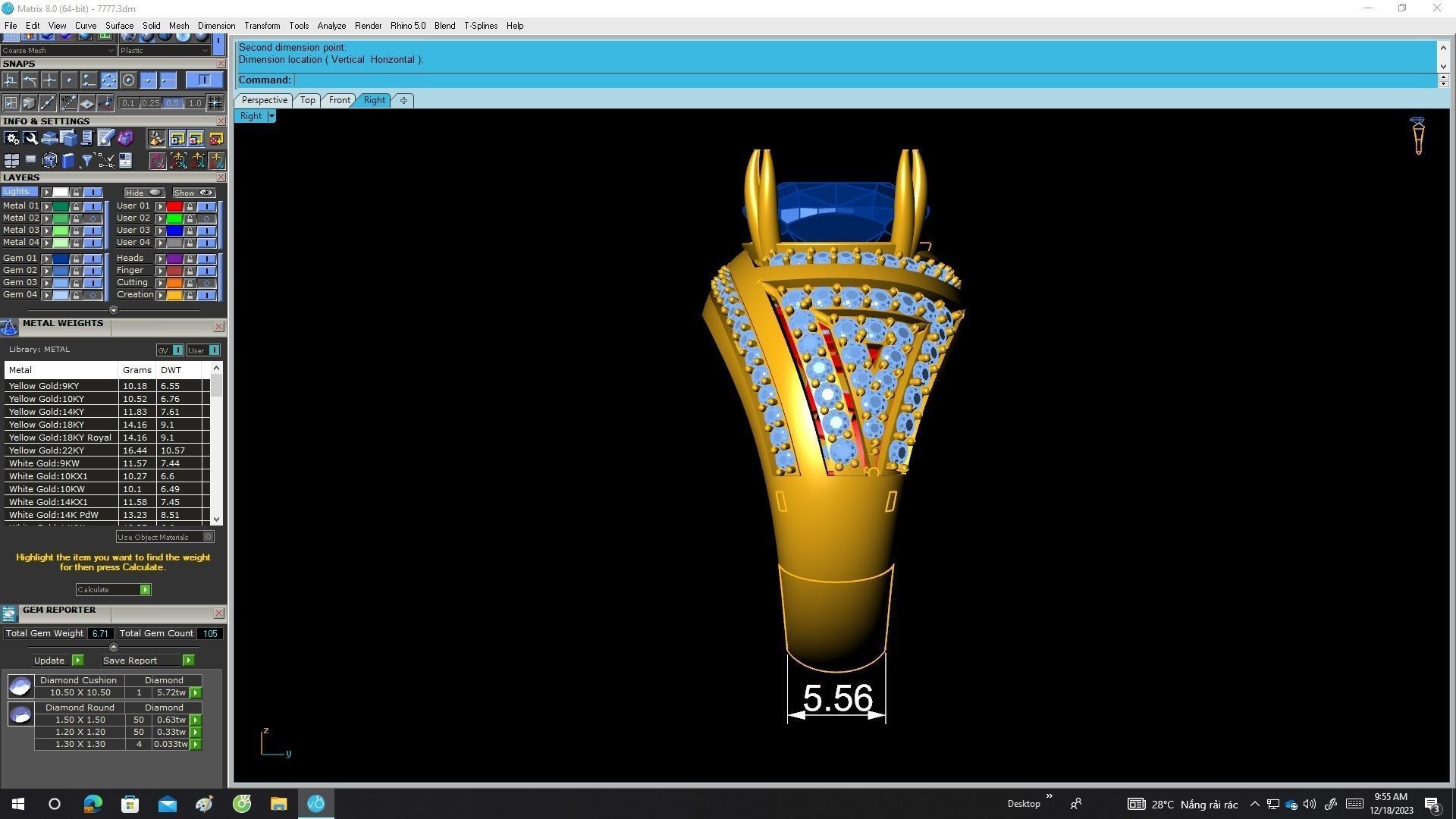 A7777 Korean Style Art Diamond Cushion Women Ring 3D print model_7