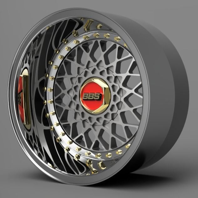 1 24 Scale 18 Inch BBS RS With Yokohama Tires 3D print model_5