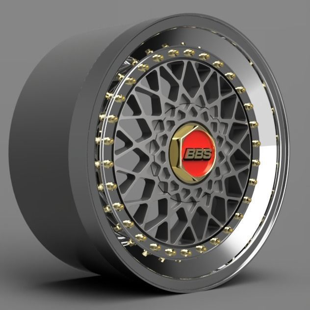 1 24 Scale 18 Inch BBS RS With Yokohama Tires 3D print model_3