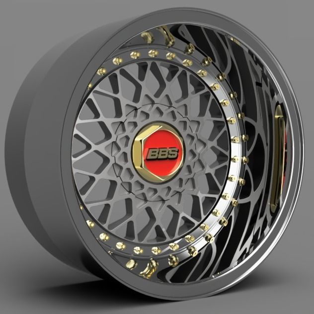 1 24 Scale 18 Inch BBS RS With Yokohama Tires 3D print model_1
